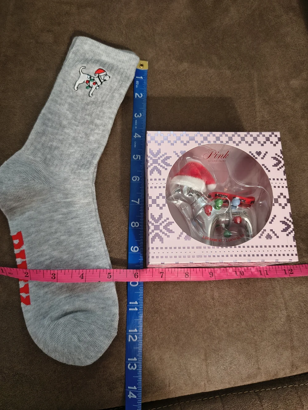PINK Victoria's Secret Holiday Dog And Embroidered Socks ❤️